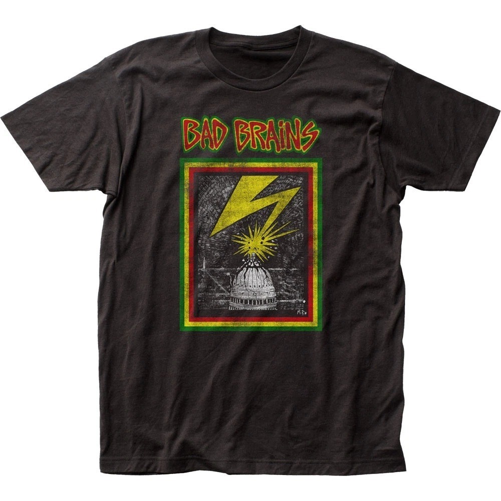 Bad Brains Distressed Capitol Mens T Shirt Rock N Roll Music Classic Tee Black